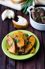 Baked pumpkin with garlic
