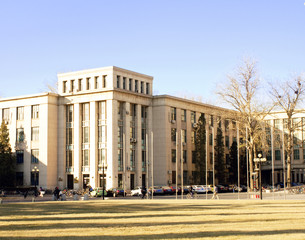 Landscape of Tsinghua University Campus in winter, China