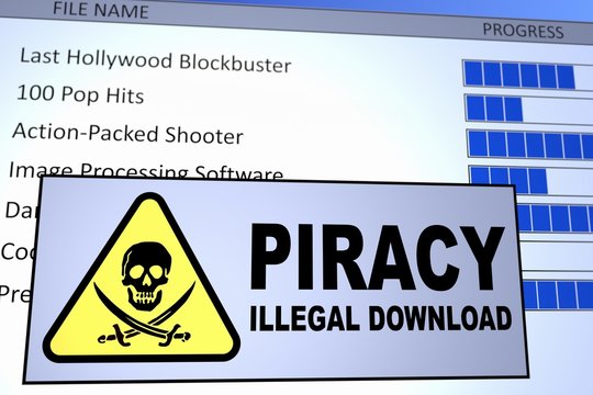 Computer generated image of an illegal piracy download