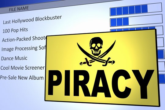 Computer generated image of a computer piracy alert