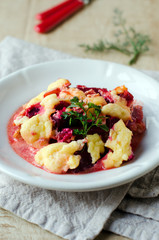 Beet baked with cheese in a sour cream sauce