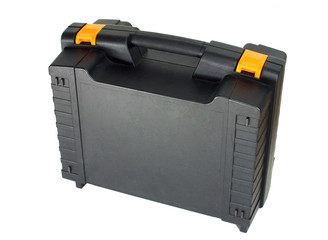 plastic toolbox on white background