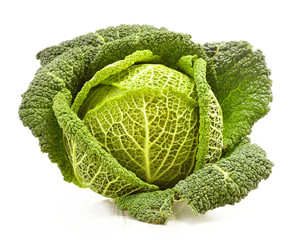 Fresh cabbage isolated on white