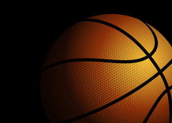 Fototapeta premium Basketball on black background