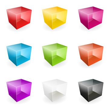 Vector glass cubes