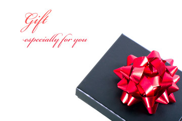 Christmas gift boxes with sample text over white background