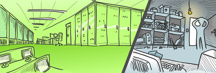 Work Space with Computers