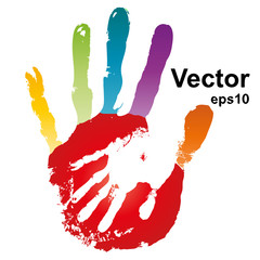 Conceptual hand painted on white background