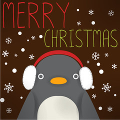 Penguin - xmas greeting card