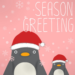 Penguin - xmas greeting card