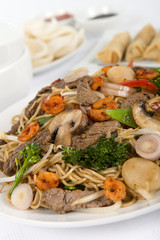 Chow Mein - Chinese noodles with beef, shrimp & vegetables