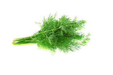 Bunch of dill on white background. Isolated