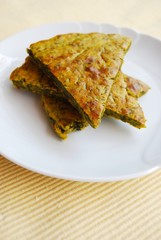 Vegetarian chickpeas cake with herbs