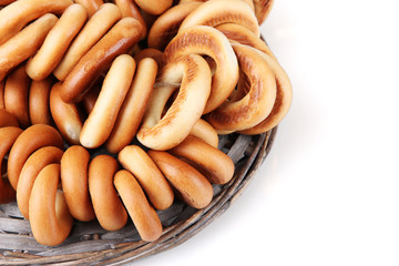 tasty bagels, isolated on white