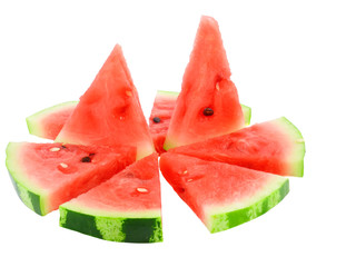 Slice of juicy watermelon. Isolated