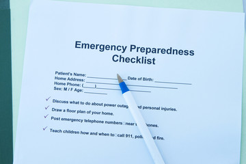 Emergency checklist