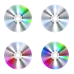 A four cd disk in different colors