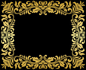 Vintage gold frame with floral elements