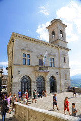 Central square of San Marino, Italy