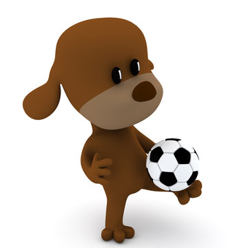 Dog soccer player