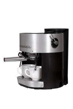 Coffee maker isolated over white with clipping path.