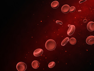 3d illustration of blood particles splash