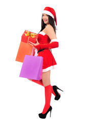 Isolated christmas girl