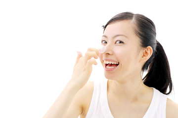 Fototapeta premium 洗顔をする女の子