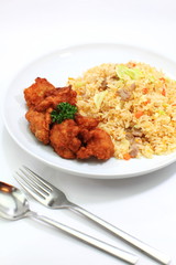 Fried rice and fried chicken