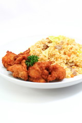 Fried rice and fried chicken