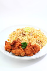 Fried rice and fried chicken
