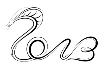 Obraz premium vector illustration of snake Happy New Year