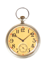 old style pocket watch, isolated on white