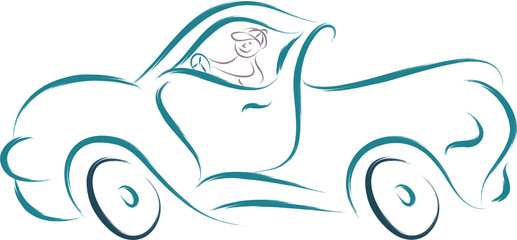 man driving small truck