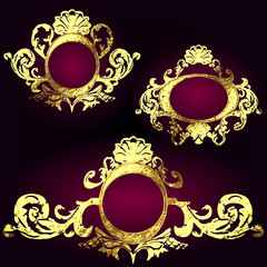 vector golden frames set