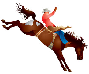 Cowboy rodeo paard