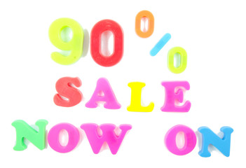 90% sale now on written in fridge magnets