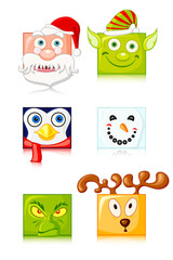 vector illustration of funny Christmas character against white