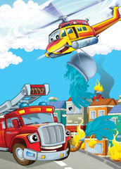 Obraz na płótnie Canvas Samochód i maszyny latające