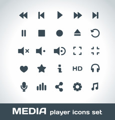 Media Player Vector Icons Set