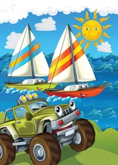 Poster Het voertuig en het schip © honeyflavour