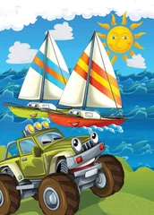 Poster Het voertuig en het schip © honeyflavour