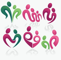 happy family and love, vector concept collection