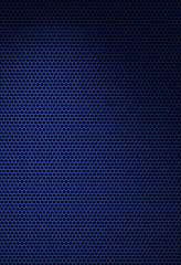 Dark blue texture with hexagonal grating. Isolated on black.