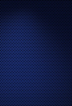 Dark blue texture with hexagonal grating. Isolated on black.