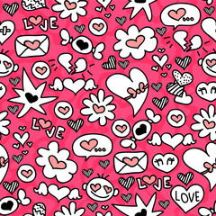 Romantic seamless pattern