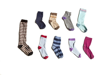 old socks, isolated on white background