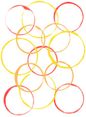 Colored circles made with paint