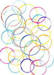 Colored circles made with paint