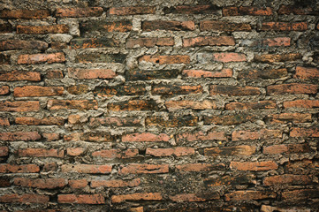 Background of red old brick wall